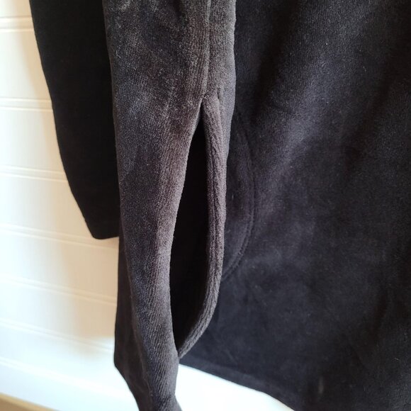 J. Jill Womens Top Size S Black Velour Swing Tunic Pockets Athleisure Cozy - Picture 3 of 8